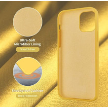 Riff Slim &amp; Soft Silicone Soft Back Cover Case for Apple iPhone 12 Mini Yellow