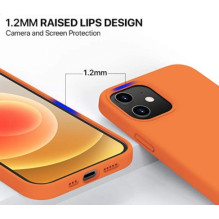 Riff Slim &amp; Soft Silicone Soft Back Cover Case for Apple iPhone 12 Mini Orange