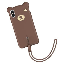 Baseus Bear Silicone case with strap for iPhone Xs Max