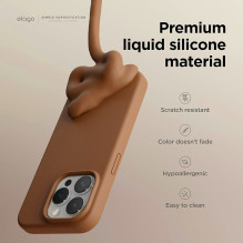 Riff Slim &amp; Soft Silicone Soft Back Cover Case for Apple iPhone 15 Pro Brown
