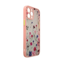 „Riff“ gėlių rašto silikoninis dėklas, skirtas „Apple iPhone 12 Pro Max“, rožinis