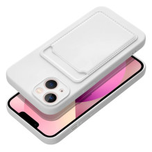 „Riff Card“ serijos silikoninis dėklas, skirtas Apple iPhone 15 Plus, baltas „Riff Card“ serijos silikoninis dėklas, skirtas Apple iPhone 15 Plus, baltas