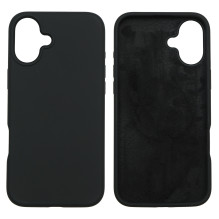 Riff Slim Soft Silicone Soft Back Cover Case for Apple iPhone 16 Black