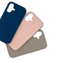 Riff Slim Soft Silicone Soft Back Cover Case for Apple iPhone 16 Grey