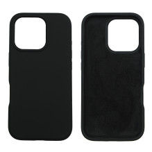 Riff Slim Soft Silicone Soft Back Cover Case for Apple iPhone 16 Pro Black