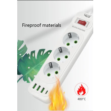 Riff F25U 5 Sockets + 3USB + 1 USB-C / 2m Cable & Power On / Off Button Black Riff F25U 5 Sockets + 3USB + 1 USB-C / 2m Cable & Power On / Off Button Black