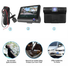 „Riff Full HD“ automobilio vaizdo įrašymo įrenginys su G jutikliu, 3 kameromis ir galinio vaizdo LCD ekranu, 4 colių, ju