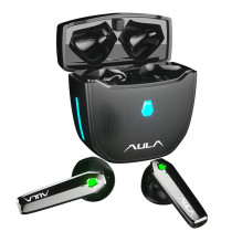 Aula F101 TWS belaidės Hi-Fi žaidimų stereo ausinės / Bluetooth 5.0 / HD mikrofonas / įkrovimo dėklas / juodos