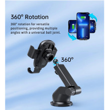 Choetech T203-F Car holder with wireless 15W charger Black