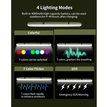 ZTARX A86 Waterproof Inflatable Professional RGB LED Tube Light 339LM + Air Pump / Solar Charger / Power Bank IP66 4000m