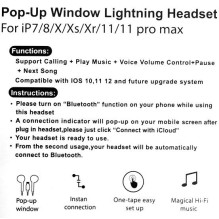 Riff JH-103 Wired Headphones for iPhone with Mic / Pop-Up Window with 8-pin Lightning connector / Bluetooth connection W Riff JH-103 Wired Headphones for iPhone with Mic / Pop-Up Window with 8-pin Lightning connector / Bluetooth connection W