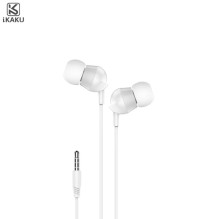 iKAKU KSC-292 universalios lengvos HiFi į ausis įdedamos ausinės, 3,5 mm, su mikrofonu, 1,2 m, baltos