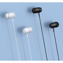 iKAKU KSC-381 Universal Lightweight HiFi In-Ear Headphones 3.5mm with Microphone 1.2m White
