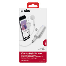 SBS TEBTRECEIVERW Bluetooth Adapter Wireless Receiver with Stereo Set Gray