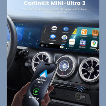 Carlinkit belaidis „CarPlay“ / „Android Auto“ adapteris Mini Ultra3, juodas