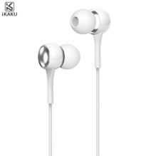 iKAKU KSC-401 universalios lengvos HiFi į ausis įdedamos ausinės, 3,5 mm, su mikrofonu, 1,2 m, baltos