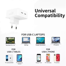 „Riff A2569“ 35 W dviejų prievadų USB-C+C (C tipo) greitasis įkroviklis visiems „Apple“ įrenginiams (analogai A2569), ba „Riff A2569“ 35 W dviejų prievadų USB-C+C (C tipo) greitasis įkroviklis visiems „Apple“ įrenginiams (analogai A2569), ba