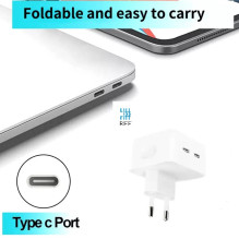 „Riff A2569“ 35 W dviejų prievadų USB-C+C (C tipo) greitasis įkroviklis visiems „Apple“ įrenginiams (analogai A2569), ba „Riff A2569“ 35 W dviejų prievadų USB-C+C (C tipo) greitasis įkroviklis visiems „Apple“ įrenginiams (analogai A2569), ba