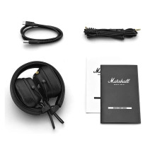 „Marshall Major IV“ ant ausies įdedamos „Bluetooth“ ausinės, rudos „Marshall Major IV“ ant ausies įdedamos „Bluetooth“ ausinės, rudos