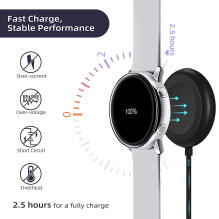 Riff Magnetic USB Charger for Samsung smart watches 3 / 4 / 5 / Active 1 / 2 / S7 1m Black