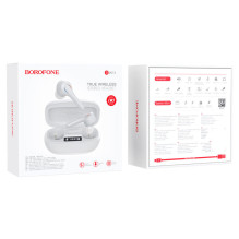 „Borofone BW11 TWS 5.1 BT“ ausinės su išmaniuoju LED, 3,5 val. baterijos veikimo laikas, baltos spalvos