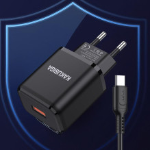 iKaku KSC-917 QC3.0 18W Single USB Port Smart Charger with Type-C cable Black iKaku KSC-917 QC3.0 18W Single USB Port Smart Charger with Type-C cable Black