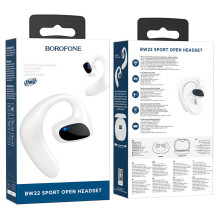 Borofone BW22 TWS 5.3 BT Sport Headset with smart LED 10h long-lasting bat. life White
