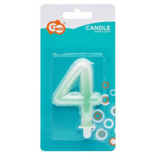 GoDan Ballon type Cake Candle topper Number 4 (7cm) White / Green Ombre GoDan Ballon type Cake Candle topper Number 4 (7cm) White / Green Ombre