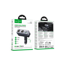 Hoco Z65B car charger 1xUSB A + 1xUSB C+2x cigarette lighter ports PD QC3.0 max 240W / 24V Hoco Z65B car charger 1xUSB A + 1xUSB C+2x cigarette lighter ports PD QC3.0 max 240W / 24V