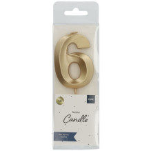 Folat Glamor Cake Candle topper Number 6 (7cm) Metallic Gold Folat Glamor Cake Candle topper Number 6 (7cm) Metallic Gold