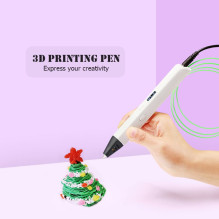 Riff RP800A Pro Slim 3D Pen Printing Pen with LCD with 1.75mm ABS / PLA Filament wire AC Powered White