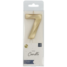Folat Glamor Cake Candle topper Number 7 (7cm) Metallic Gold
