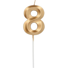 Folat Glamor Cake Candle topper Number 8 (7cm) Metallic Gold Folat Glamor Cake Candle topper Number 8 (7cm) Metallic Gold