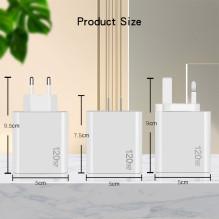 Riff 120W QC3.0 Super Fast charger with x2 USB ports / x3 USB-C Black Riff 120W QC3.0 Super Fast charger with x2 USB ports / x3 USB-C Black