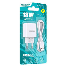 iKaku KSC-917 QC3.0 18W Single USB Port Smart Charger with Type-C cable White iKaku KSC-917 QC3.0 18W Single USB Port Smart Charger with Type-C cable White