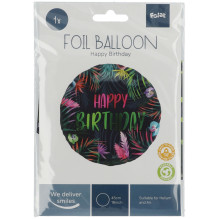 Folat Foil Balloon "Birthday Neon Tropical" 45cm Folat Foil Balloon "Birthday Neon Tropical" 45cm