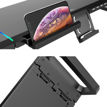 Riff T1 ICE Coorel monitor stand with RGB lighting / x4 USB ports / mobile phone stand Riff T1 ICE Coorel monitor stand with RGB lighting / x4 USB ports / mobile phone stand