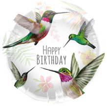 Folat Foil Balloon "Birthday Hummingbird" 45cm