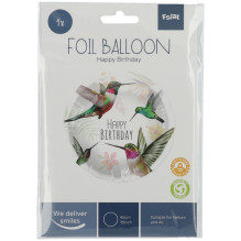 Folat Foil Balloon "Birthday Hummingbird" 45cm