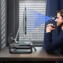 Riff T1 ICE Coorel monitor stand with RGB lighting / x4 USB ports / mobile phone stand Riff T1 ICE Coorel monitor stand with RGB lighting / x4 USB ports / mobile phone stand