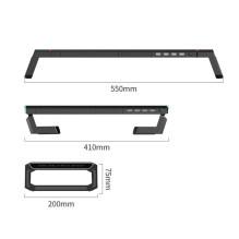 Riff T1 ICE Coorel monitor stand with RGB lighting / x4 USB ports / mobile phone stand Riff T1 ICE Coorel monitor stand with RGB lighting / x4 USB ports / mobile phone stand
