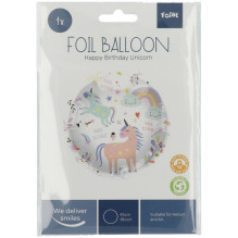 Folat Foil Balloon "Birthday Unicorn" 45cm Folat Foil Balloon "Birthday Unicorn" 45cm