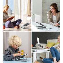 Riff M48-V2 7in1 Hub + Foldable Laptop Stand USB-C to HDMI 4K / USB-A / TF&SD / USB-C with PD Charging Riff M48-V2 7in1 Hub + Foldable Laptop Stand USB-C to HDMI 4K / USB-A / TF&SD / USB-C with PD Charging