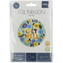 Folat Foil Balloon "Get well soon" Flowers 45cm