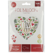 Folat Foil Balloon Heart shaped "I Love You" 45cm