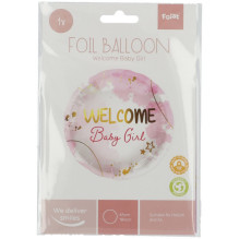 Folat Foil Balloon "Welcome Baby Girl" 45cm