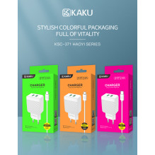 Kaku KSC-371 Set 2in1 Smart Two USB Sockets 2.4A Mains Charger + USB to Lightn 1m Cable