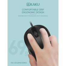 iKaku KSC-356 3-Button Optical Computer Mouse 1500 DPI USB Black