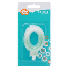 GoDan Ballon type Cake Candle topper Number 0 (7cm) White / Green Ombre GoDan Ballon type Cake Candle topper Number 0 (7cm) White / Green Ombre