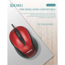 iKAKU KSC-356 3-Button Optical Computer Mouse 1500 DPI USB Red